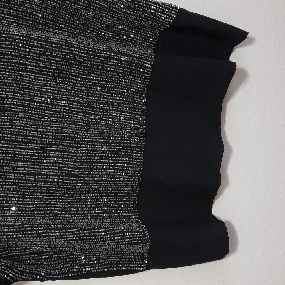 Eileen Fisher Black and Silver Beaded Blouse - Picture 6 of 11